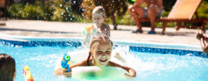 Kids playing in the pool